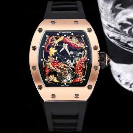 Richard Mille 理查米尔 Rm057 成龙盘龙陀飞轮腕表大胆运用全新性能的材质，延续奢华精致的时间艺术，将先进科技与精湛手工工艺完美融合，耗费无数个 - 点击图像关闭