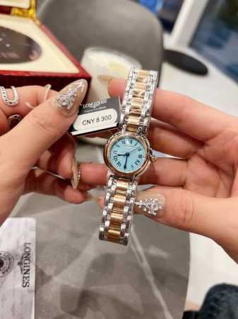 白壳 玫金 三码合一26.5mm 浪琴longine心月系列手表，女士超美气质范，时尚石英腕表，适合各种场合。大气场从心月系列开始～2个款式，罗马数字款和带钻款 - 点击图像关闭