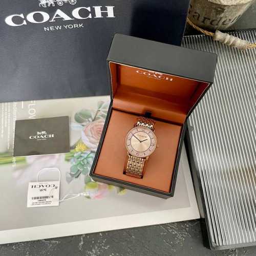 原单新款跑量款批 七夕礼物 Coach 蔻驰满天星Elliot系列石英钢带日晖纹表盘手表女表，璀璨沙砾盘，质感钢表带，型号：14504375.尺寸:36Mm，带
