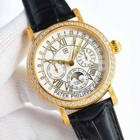 Sj出品 白壳 金壳 钻50 百达翡丽 Patek Philippe 复杂功能系列-Rp6 纯手工-雕花腕表-惊艳登场 Pp 42毫米的表径适配大众男性手寸 非 - 点击图像关闭