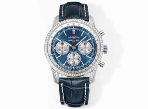 Bls出品 百年灵全新航空计时腕表 Navitimer 问世70周年 百年灵以大胆色彩焕新演绎经典腕表 尺寸43Mm 迭代款无疑是地道的航空计时腕表 带有环形飞
