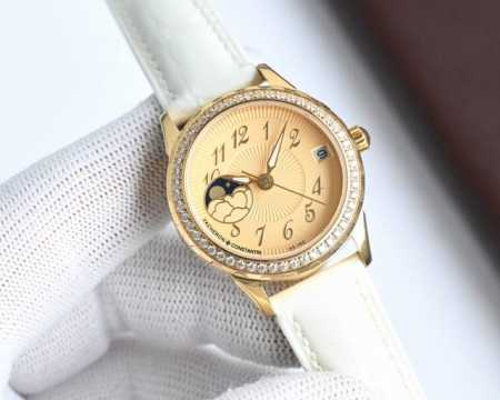 白 -金 钢带+50 江诗丹顿-Vacheron Constantin淑女珠宝系列 月[月亮]相系列9字位日月星辰功能，搭载原装进口月相机芯 0返修0售后 ， - 点击图像关闭
