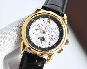 新款上市百达翡丽 实拍图 Patek Philippe 贵族的艺术品！搭配进口9100动能多功能7针机芯 0返修 ①功能 动能，24小时,星期，星辰，月份 月亮