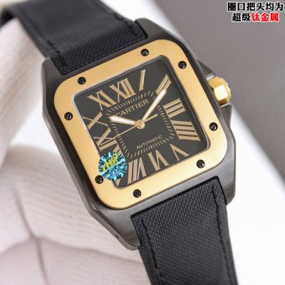 卡地亚最高品质 Gz最新力作 市场顶级复刻 卡地亚Cartier黑武士男款上市 全新的Santos 100 Carbon腕表 型号Wsbb708088px265