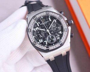 统一价： Zpf经典巨作 官方一表难求热门款 Ap皇家橡树26048离岸型37爱计时机械腕表 1. 壳套按照原装开模 细节拉满 2. 一体字面 立体工整的盘面“