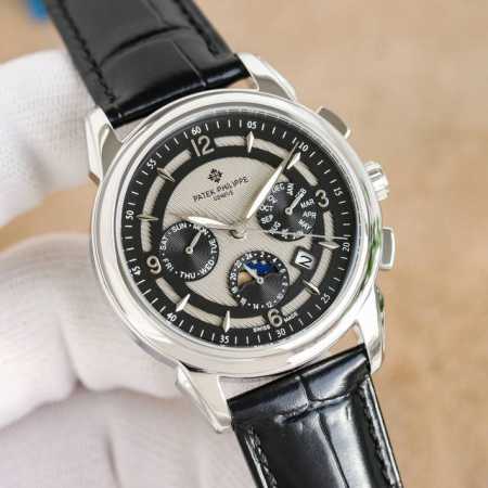 白 金 大厂品质，高端系列！新款 百达翡丽复杂功能计时系列上市 Patek Philippe 贵族的艺术品！ 升级版改进：壳身比旧版本更薄、玻璃升级耐磨抗摔、比 - 点击图像关闭