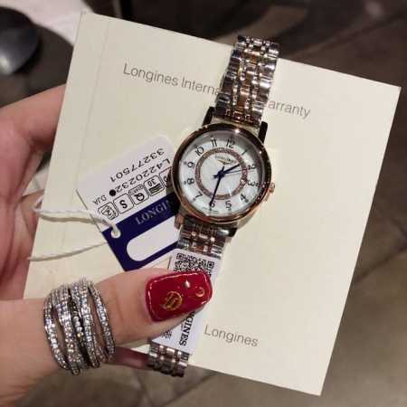 白钢 间玫钢 浪琴 Longines 系列腕表 简约时尚 最佳单品 进口石英机芯 数字面 纯天然珍珠贝母表盘 搭配经典三针设计 3字位日历显示 双卜拱形抗耐磨玻 - 点击图像关闭