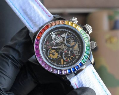 新品劳力士Rolex 迪通拿镂空系列 316L精钢表壳 尺寸43Mm 矿物质镀膜玻璃耐磨 超强夜光 日本多功能计时石英机芯 进口橡胶表带 原装扣 爱不释手的劳力