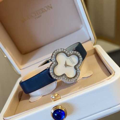 白 金 品牌： & -梵克雅宝 系列：四叶草 机芯：瑞士石英机芯 尺寸：30Mm 材质：316L精钢镶嵌钻 功能：时针 分针 表带：绢丝带 扣子：镶嵌钻针扣 独