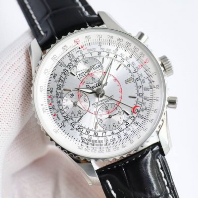 百年灵 Breitling，蒙柏朗计时系列A21033012重磅来袭！Bn8 1这款复杂多功能计时腕表，有日历，月份，星期，24小时显示，计时功能等，盘面凌厉，