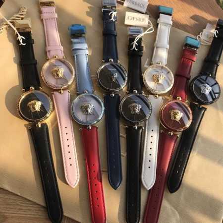原装盒加50。色齐original Versace,范思哲vcq系列中性表，唯美主义杜美莎头像正中于表镜中间。极具立体感，～40Mm表径。全新全套出。 - 点击图像关闭