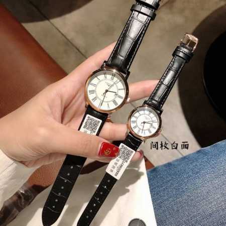 浪琴-Longines 经典情侣对表，拱形玻璃镜面 316精钢表带，搭载进口石英机芯，尺寸：男40Mm 女30Mm，厚度12Mm，经典重塑，非凡魅力。牛皮表带原 - 点击图像关闭
