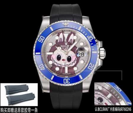 Ean出品，&Labubu Black联名款“拉布布”限量发行 字面采用多色油彩表面加上搪瓷使字面更加光亮 -粉色水鬼，40Mm搭载超级3135上海一体机芯，整 - 点击图像关闭