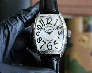 数字壳白壳 玫壳 法兰克 穆勒 Franck Muller 55*42*13Mm 全自动机械机芯 双面小牛皮原装针扣 酒桶形拱桥状壳 烈日之下 万众瞩目