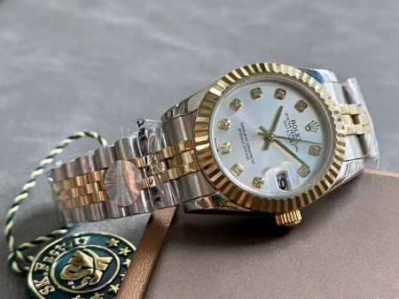 SK Factory 女款 劳力士Rolex 单历 日志型31mm 直径 31mm 机芯 搭载全自动机械机芯 圈口 劳力士RingCommand三角坑纹 光圈 - 点击图像关闭