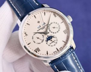 独特风格 : 白 ，金 ，江诗丹顿 -Vacheron Constantin新款锅盖，耗时长达8个月！超薄男士自动机械腕表，采用进口原装9015机芯，每小时振频
