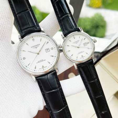 白 金 钢带加20 品牌： 浪琴-Longines 类型：情侣对表 表壳：316精钢 做工优质 表带：进口小牛皮 316精钢 两种可选 机芯：进口石英机芯 走时 - 点击图像关闭