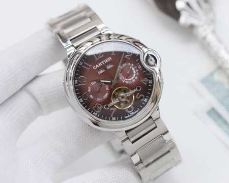 白壳 金壳 钢带30 品牌：卡地亚-Cartier 类型：男士腕表 壳套：顶级版316精钢l 表带：进口小牛皮表带 机芯：全自动进口机械机芯 镜面：矿物质防刮镜 - 点击图像关闭