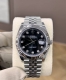 劳力士黑钻、真的好帅啊！ 劳力士Rolex 日志型 M126334-0012 自动上链 白色黄金钢 蚝式钢与白色黄金的组合 41毫米 价106600；黑盘日志；