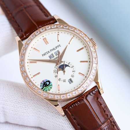 新品百达翡丽复杂功能时计施华洛方钻版 38Mm 精致与技艺的完美融合 百达翡丽复杂功能时计38Mm腕表 以优雅的尺寸与卓越的工艺 重新定义了高级制表的精致美学 - 点击图像关闭