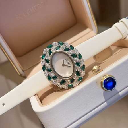 彩钻 伯爵-Piaget 全新高级珠宝系列，18K白金.玫瑰金，镶饰两圈马眼型切割美钻一圈22颗 约3.84克拉 －共44颗高级珠宝制作的一大挑战；钻石散发的耀 - 点击图像关闭