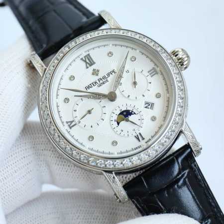 白 金 新品推荐百达翡丽Patek Philippe惊艳登场，42毫米的表径适配大众男性手寸，非常商务可亦休闲。整表表壳手工雕刻花纹，视觉冲击力强，令人过目不忘 - 点击图像关闭