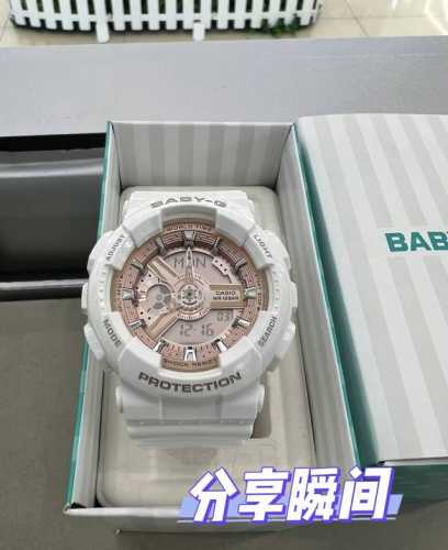 甜酷女孩必备 卡西欧 Ba-110X-7A1 姐妹们,卡西欧 Ba-110X-7A1 这款手表，真的是爱惨了！ 它表盘是那种超迷人的粉色系，表带是白色的 表盘里
