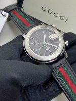 复古色系！咖啡Gucci古驰，意大利殿堂级时尚品牌，原盘表盘设计时尚吸睛，瑞士石英机芯六针计时，蓝宝石镜面，尺寸：40Mm