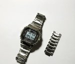 卡西欧经典百搭小方块手表 学生多功能防水男士腕表 电子机芯 精钢表带 男表 黑色表盘 DDD