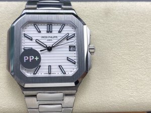 pp+ 百达翡丽 方形 新系列Cubitus 5821腕表 亮点特色：1机芯:搭载定制9015改Cal.26-330 Sc一体机，调时不停秒，调时不停秒，摆轮位