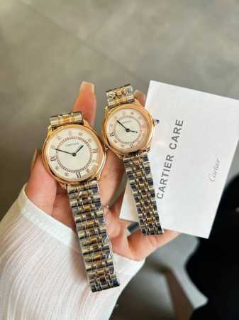 银白 玫瑰金 钢带+10 卡地亚 Cartier 最新Ronde Must系列腕表，承袭经典圆形造型，以更流畅的表壳，与更精致的表盘设计焕美新姿瞩目回归。经典的 - 点击图像关闭