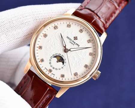 白 金 2024百达翡丽patek Philippe 最新款男士腕表！全新复杂日月星辰多功能腕表，超强夜光。搭载原装进口2824-2自动上链机械机芯，汇集月份显 - 点击图像关闭