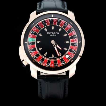 杰克宝 赌盘腕表 Casino Tourbillon不仅仅是一款惊叹的艺术品还是一个真正的轮盘游戏，一个完全随机的机会游戏。 推杆推动轮盘头，配有37个口袋，1 - 点击图像关闭