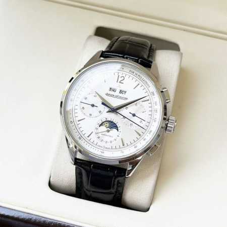 白壳 ，玫瑰金 简约设计 经典百搭 积家-Jaeger Lecoultre 男士腕表 全自动机械机芯 矿物强化玻璃 316L精钢表壳 真皮表带 时尚风格 商务休 - 点击图像关闭