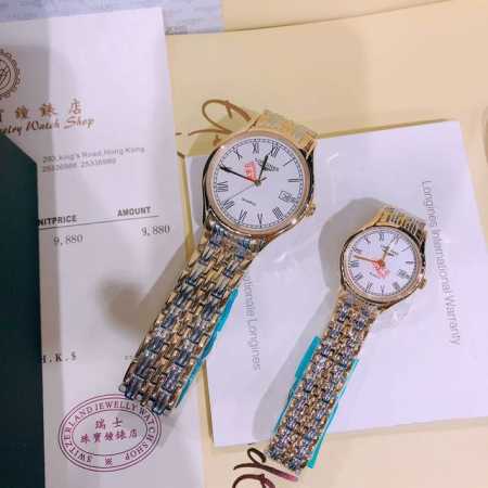 浪琴 律雅系列、 情侣款....精钢表带 不掉色蓝宝石镜面石英机芯 - 点击图像关闭