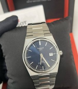 Tissot天梭 Prx超级玩家系列 自动机械机芯 防水 日期显示 男表 瑞表 蓝色表盘 精钢表壳 精钢表带