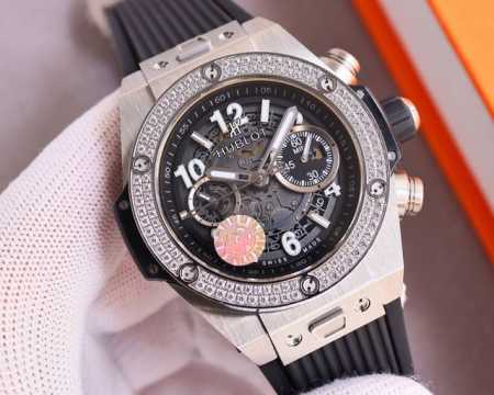 白壳 金壳 圈钻 满钻 Zf 最新款新面出货 宇舶 恒宝 Hublot 英勇无畏，拳拳出击，简称“Hub”“恒宝”，Bigbang大爆炸元素材料计时码表v2版表 - 点击图像关闭