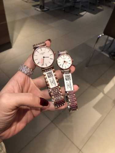 浪琴 新款longines 嘉兰系列，小清新 简约大方，品质精湛，采用原装瑞士石英机芯，顶级316精钢表壳，散珠带精钢实钢材料、男装34Mm，女装28Mm