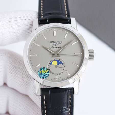 白壳 金壳 浪琴longines经典复古系列1832型号机械男表：L4.826.4.92.2月相腕表登场！简约优雅尽显从容气度！ 1.腕表尺寸40X12毫米。不 - 点击图像关闭