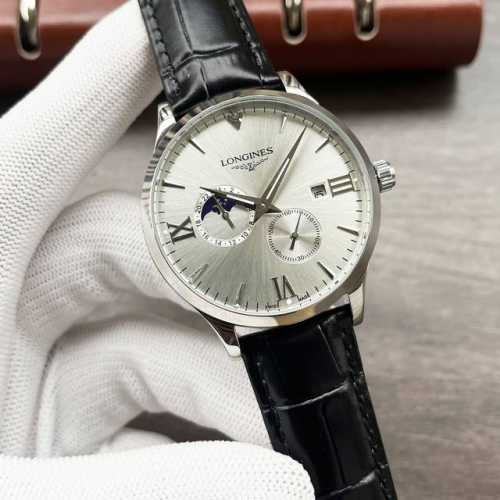 白 -金 钢带+20 浪琴-Longines 精品男士腕表尊贵大气 绅士风范 卓越品质 热卖全城 采用全自动机械机芯 顶级316精钢表壳 矿物质超强镜面 尺寸4