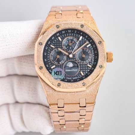 霜金白钢 玫瑰金 Ap 爱彼 皇家橡树霜金版本，41Mm 钢王之王”爱彼26574系列 霜金定制版 ，钢带表最重中之重的表带， Twf厂用原装表带开模使表带细腻 - 点击图像关闭