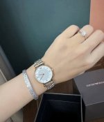 Emporio Armani阿玛尼 满天星镶钻 腕表 石英机芯 不锈钢表带 白色表盘 女表 潮流休闲时尚