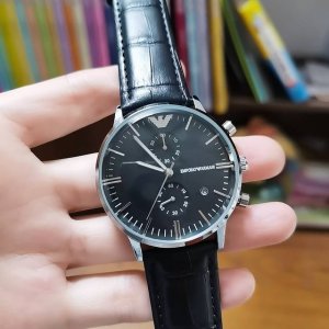 钢带+10阿玛尼－Emporio Armani优雅男士腕表 ，多功能石英机芯，超强矿物质镜面 ，真皮表带，真空电镀，精密防水 ，走时精准，直径：43Mm，厚度：