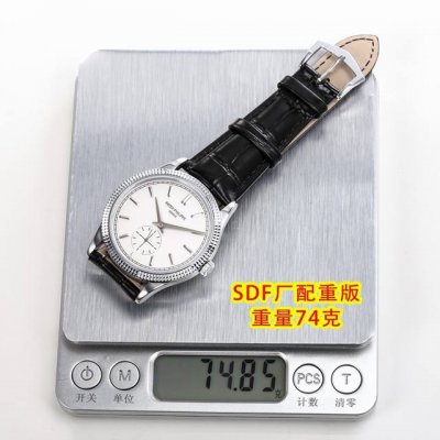 Factory 74克配重版 百达翡丽古典Calatrava 6119系列 1：延续经典的浅薄风格 尺寸39Mm，厚度8.1Mm 2：316L电镀白金及纳米玫瑰