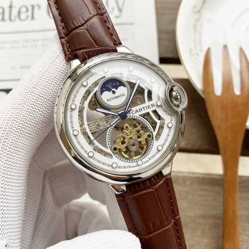 统一价 卡地亚 Cartier 精品男士腕表，三针半全镂空大飞轮月像设计，尊贵大气，绅士风范，卓越品质，热卖全城。采用全自动机械机芯，顶级316精钢表壳，进口小