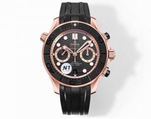N1Factory新品 独具匠心 购买钢带款送胶带扣一副 欧米茄全新海马300米44Mm计时腕表 N1Factory1-1独家自主研发9900机芯功能与原装一致