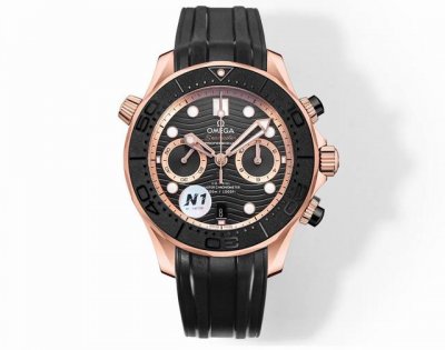 N1Factory新品 独具匠心 购买钢带款送胶带扣一副 欧米茄全新海马300米44Mm计时腕表 N1Factory1-1独家自主研发9900机芯功能与原装一致
