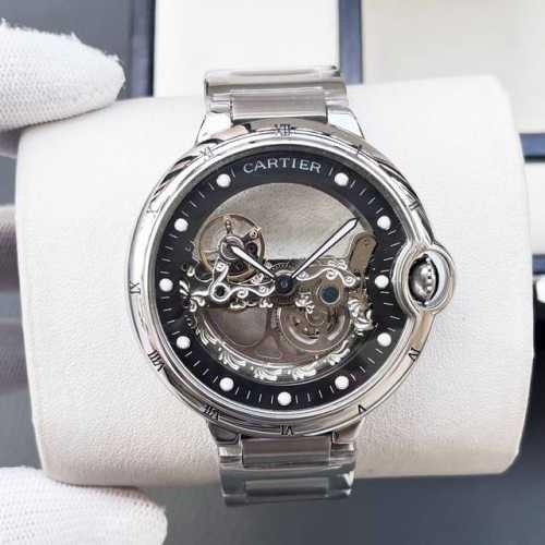 皮 钢 卡地亚-Cartier全新蓝气球男士机械碗表 采用进口全自动机械机芯 316精钢表壳 超强矿物质玻璃镜面 316精钢钢带 直径45Mm 厚度13Mm 实