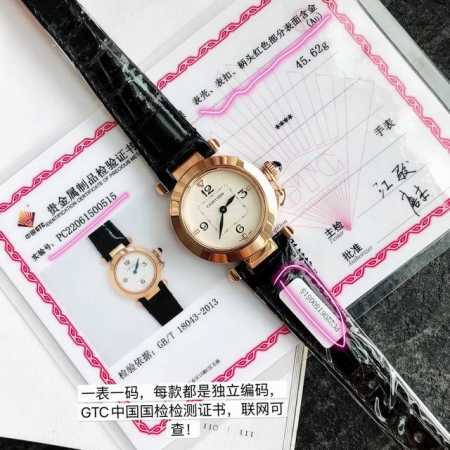 卡地亚新款Sha 帕莎系列全新推出 顶级原单品质 表盘直径 30Mm 厚度 8.22Mm 生活防水深度3巴 约30米 18K金版本 一表一证 搭载进口瑞士朗达7 - 点击图像关闭