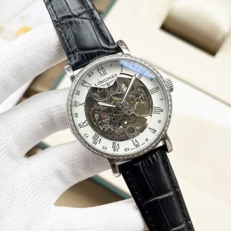 浪琴-Longines 精品男士腕表劲爆镂空设计，尊贵大气，绅士风范，卓越品质，热卖全城。采用全自动机械机芯，顶级316精钢表壳，矿物质超强镜面，尺寸42Mma - 点击图像关闭